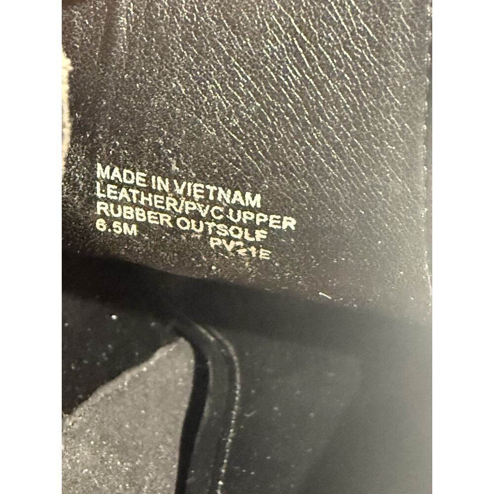 Michael Kors Peep Toe Ankle Booties Black Leather MK Logo Strap Size 6.5M - Picture 6 of 6